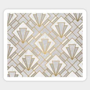 White Marble and Concrete Art Deco Sticker